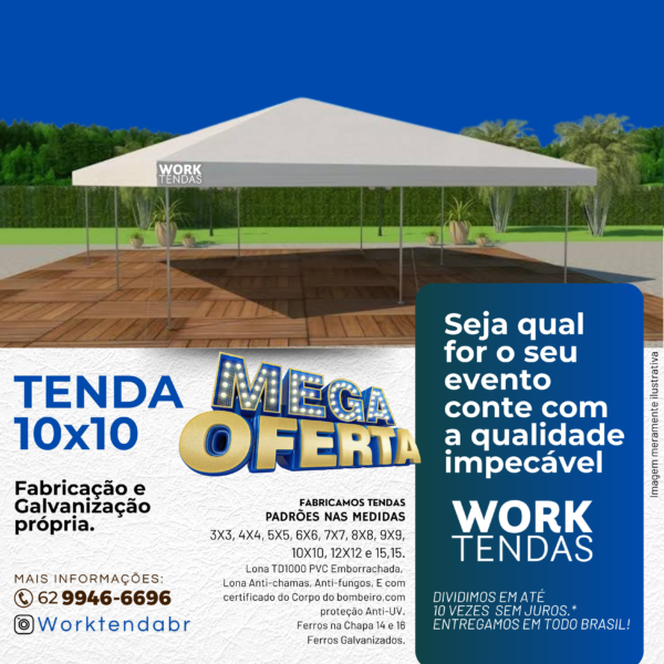 Tenda Piramidal 10x10 PVC