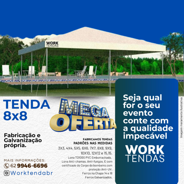 Tenda Piramidal 8x8 PVC